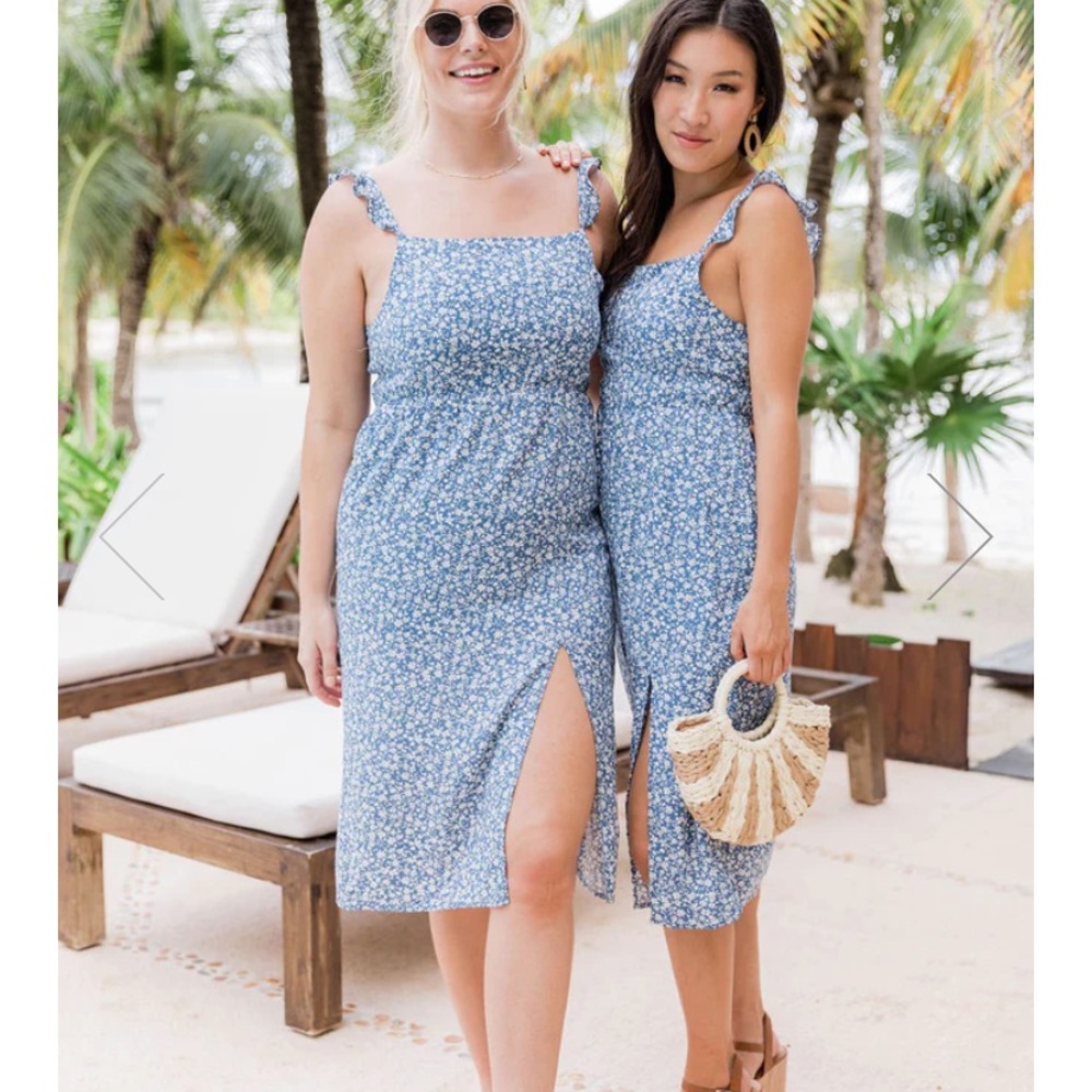 Pink lily floral dress